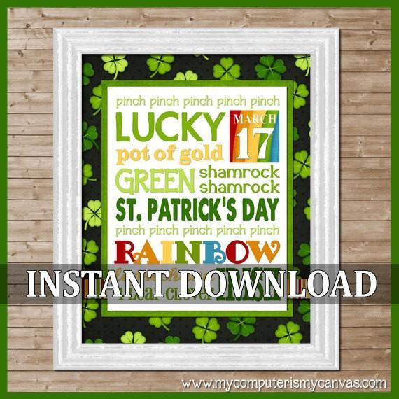 St. Patrick's Day or March Subway Art PRINTABLE-My Computer is My Canvas