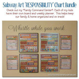 Subway Art Chore Chart {Responsibility + Weekly Planner} PRINTABLE-My Computer is My Canvas