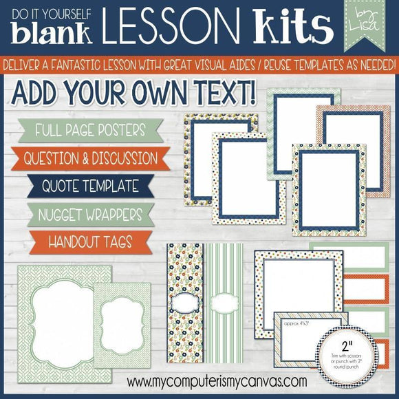 DIY Sunday Lesson Kit #10 {Blank Editable Template} PRINTABLE-My Computer is My Canvas