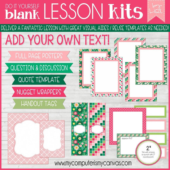 DIY Sunday Lesson Kit #7 {Blank Editable Template} PRINTABLE-My Computer is My Canvas