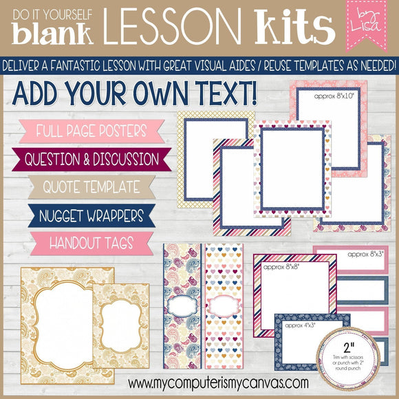 DIY Sunday Lesson Kit #8 {Blank Editable Template} PRINTABLE-My Computer is My Canvas