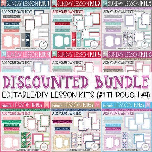 DIY Sunday Lesson Kits 1-9 {DISCOUNTED BUNDLE} PRINTABLE-My Computer is My Canvas