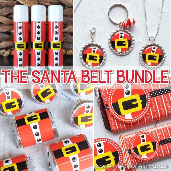 Personalized Holiday Gift Tags - Santa Belt