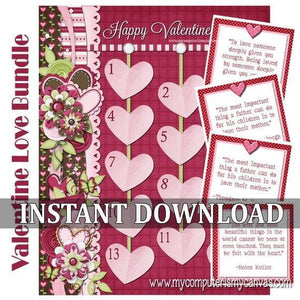 Valentine Countdown & Love Note Quotes PRINTABLE-My Computer is My Canvas