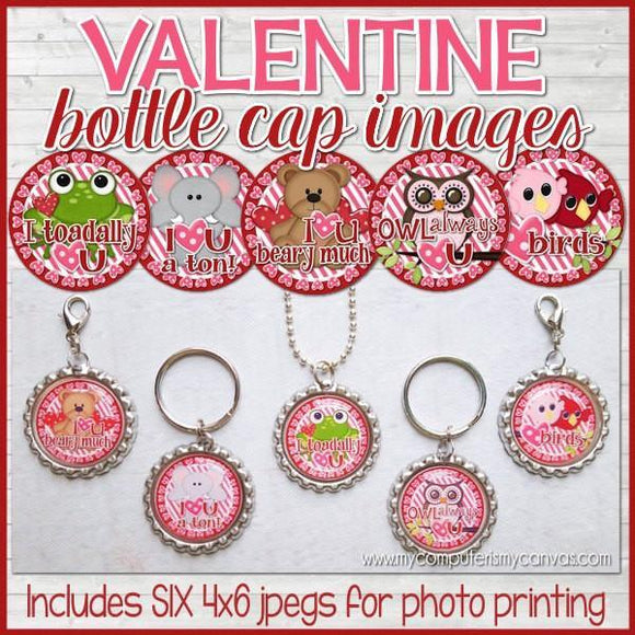 Valentine Cuties Bottle Cap PRINTABLE-My Computer is My Canvas