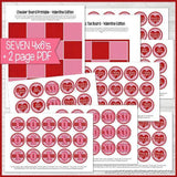 Valentine's Day Bottle Cap PRINTABLE + Game Board-My Computer is My Canvas