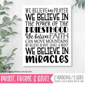 We Believe in MIRACLES {Subway Art} PRINTABLE